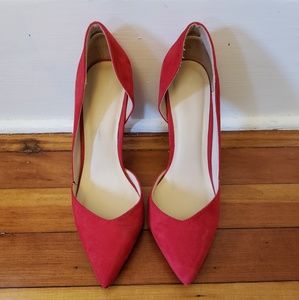 Wild Diva Lounge Red Suede Pumps